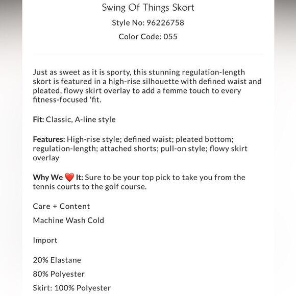 Free People FP Movement Swing of Things  Skort in Black - Picture 4 of 6